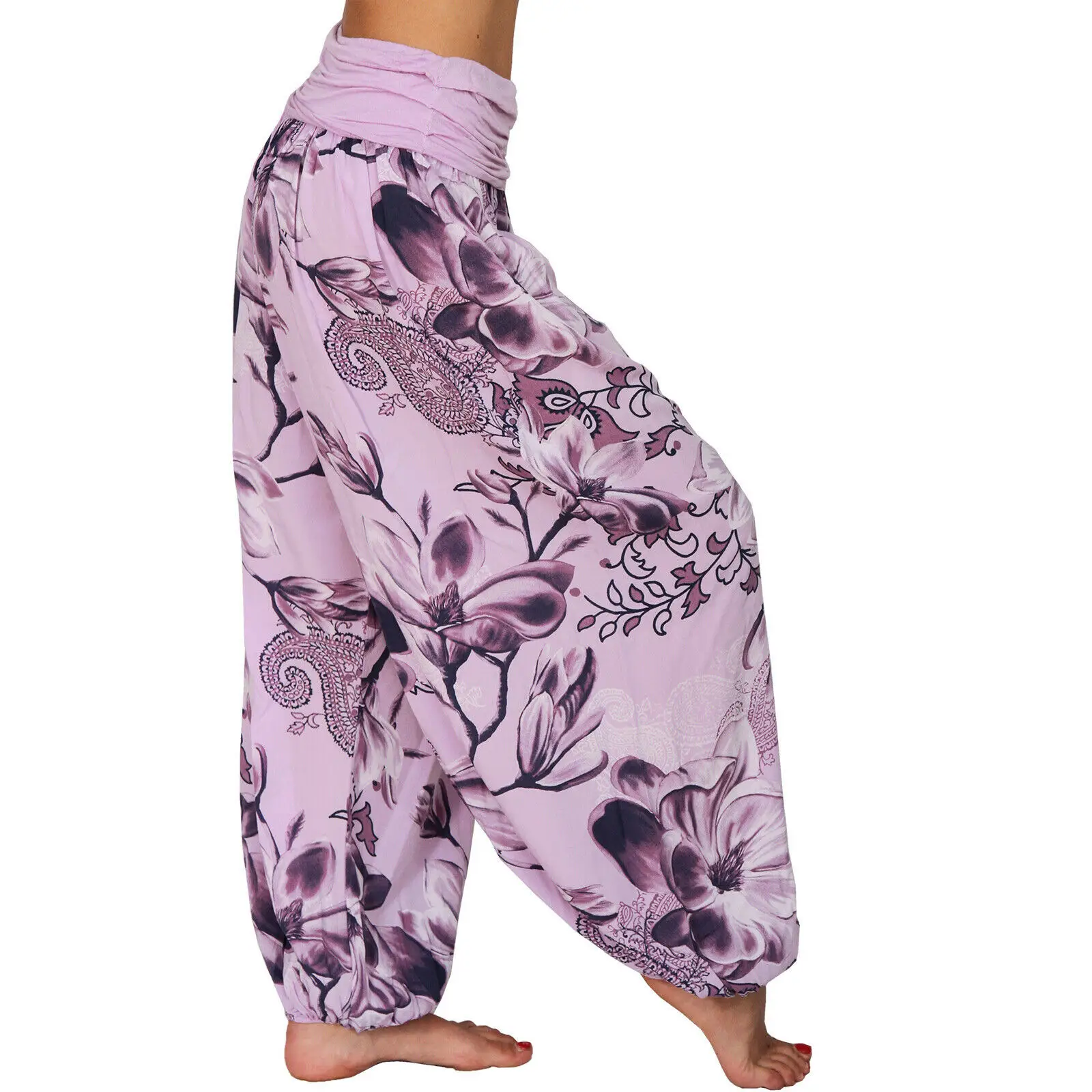 2022 Women's Blue Floral Wide Leg Pants - Image 18