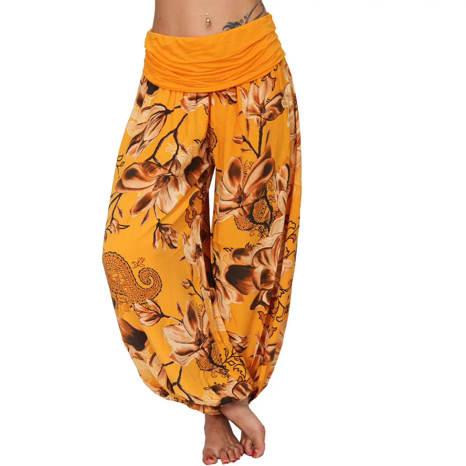 2022 Women's Blue Floral Wide Leg Pants - Image 11
