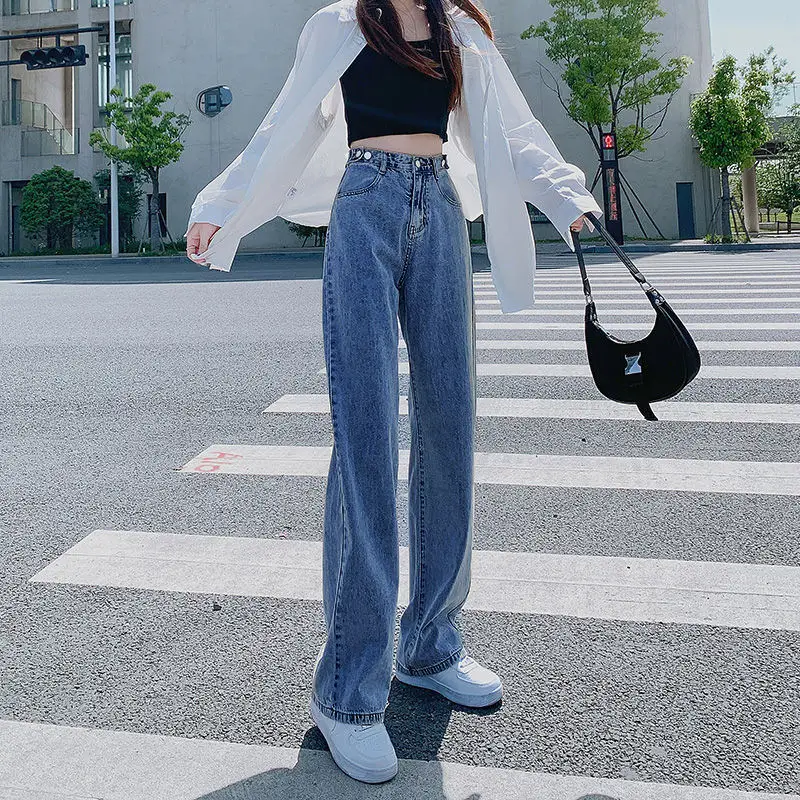 Women Wide Leg Jeans High Waist 2021 Summer - Image 7