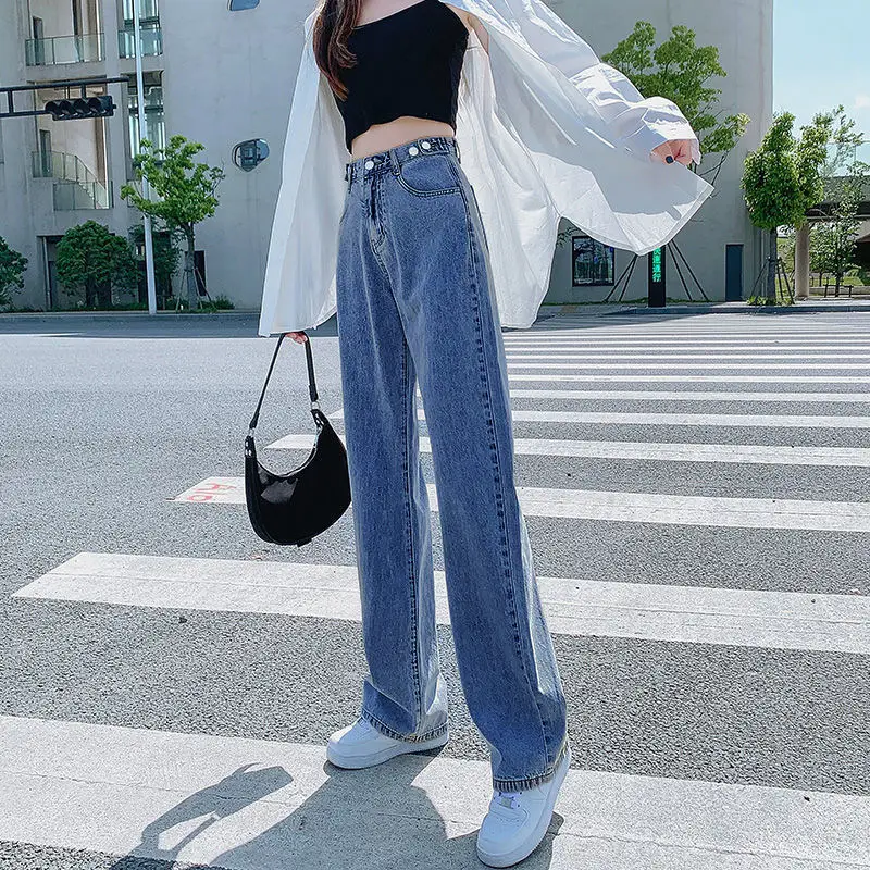 Women Wide Leg Jeans High Waist 2021 Summer - Image 2