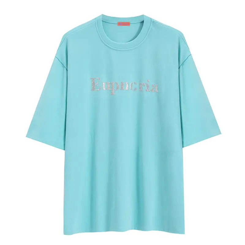 2021 Summer Loose Fit T-Shirt Women Aqua Short Sleeve - Image 8