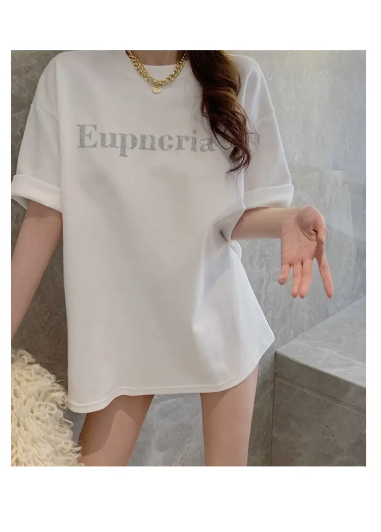 2021 Summer Loose Fit T-Shirt Women Aqua Short Sleeve — feature 17