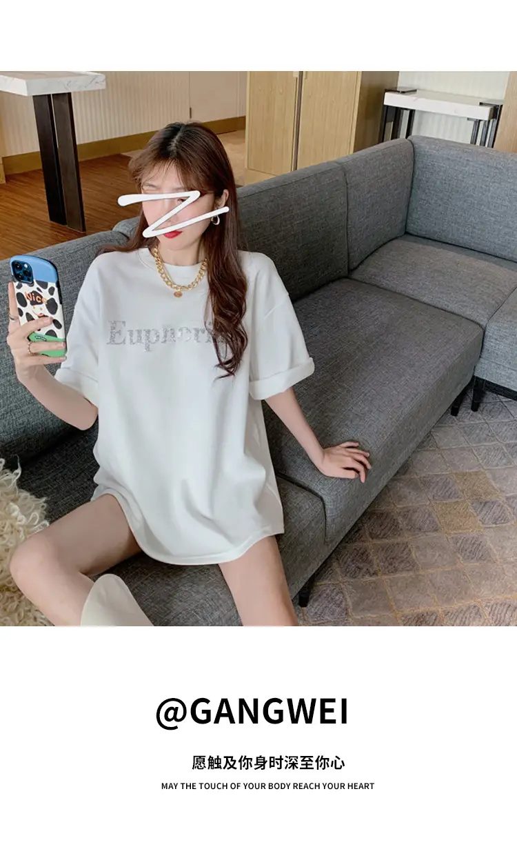 2021 Summer Loose Fit T-Shirt Women Aqua Short Sleeve — feature 20