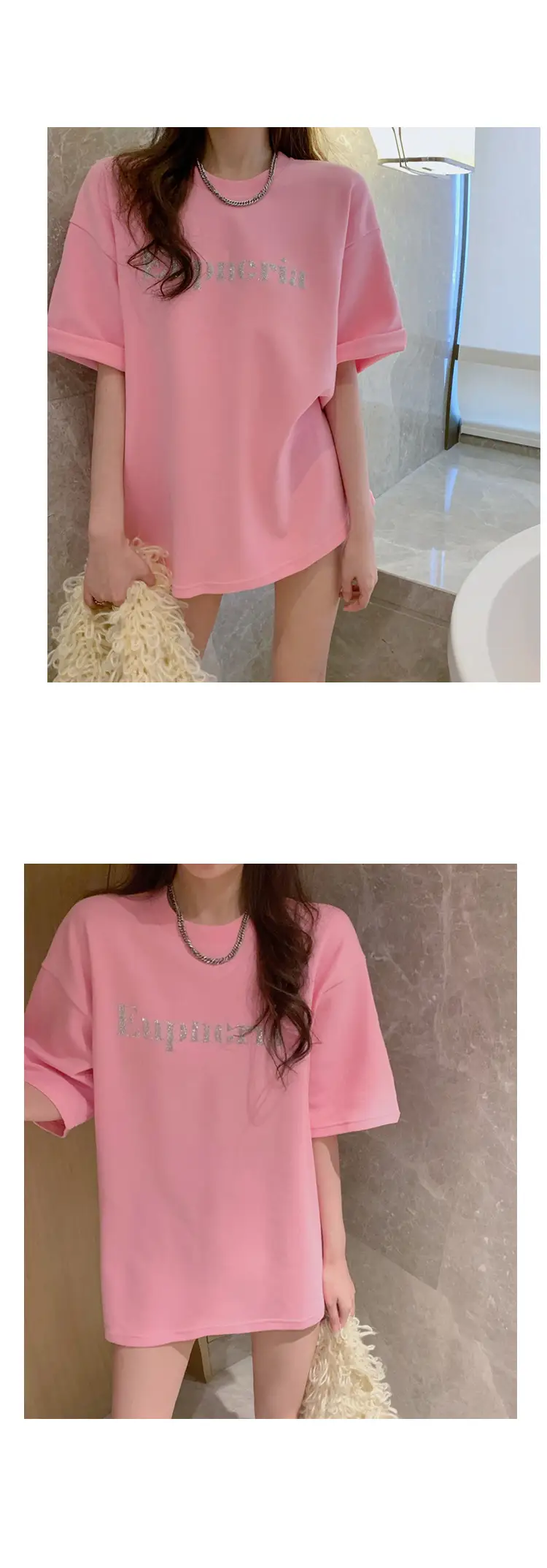 2021 Summer Loose Fit T-Shirt Women Aqua Short Sleeve — feature 6
