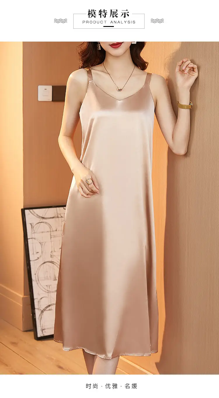 Red Satin Sling Dress Women Mid-Length Spring Summer — feature 11