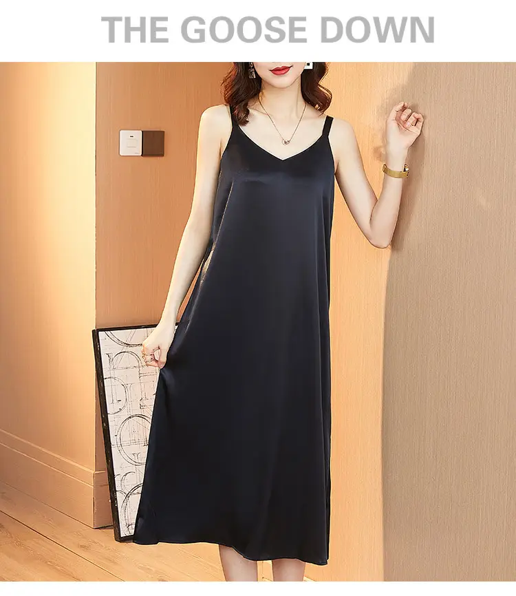 Red Satin Sling Dress Women Mid-Length Spring Summer — feature 17