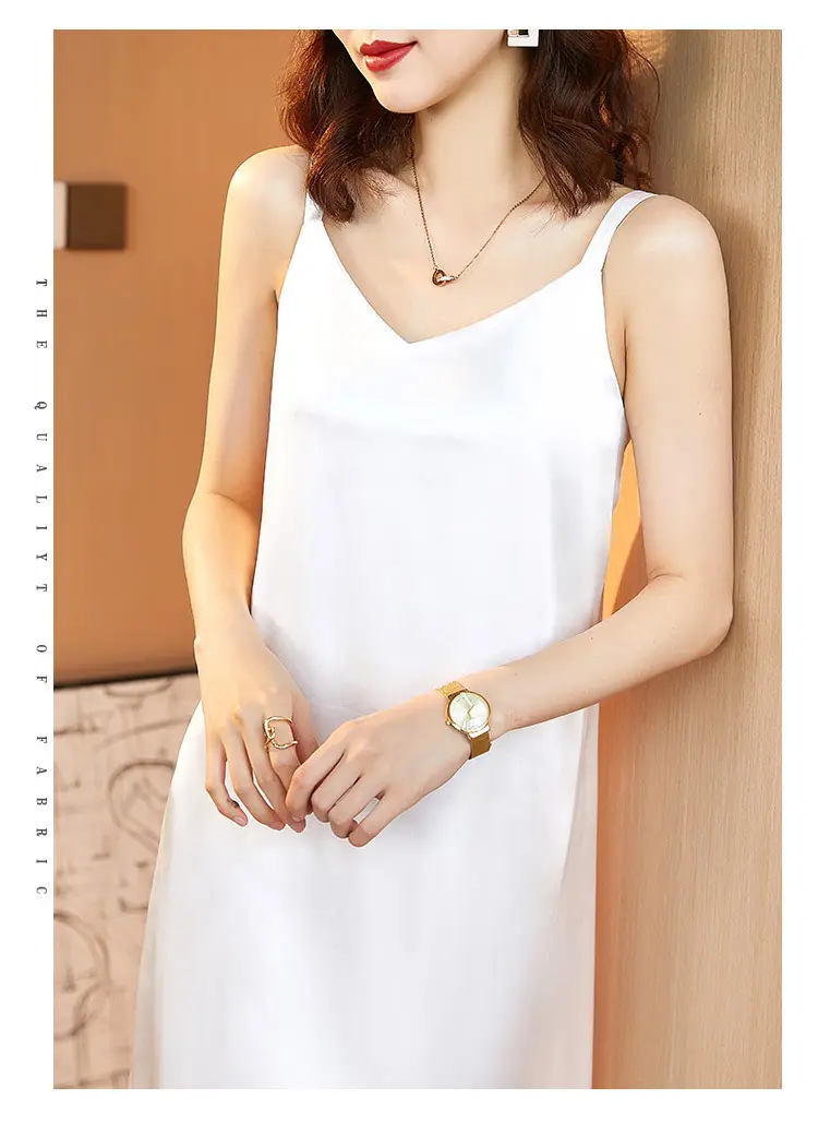 Red Satin Sling Dress Women Mid-Length Spring Summer — feature 27