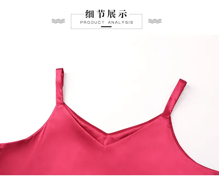Red Satin Sling Dress Women Mid-Length Spring Summer — feature 36
