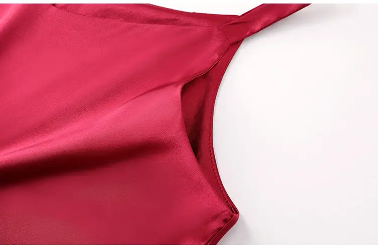 Red Satin Sling Dress Women Mid-Length Spring Summer — feature 37