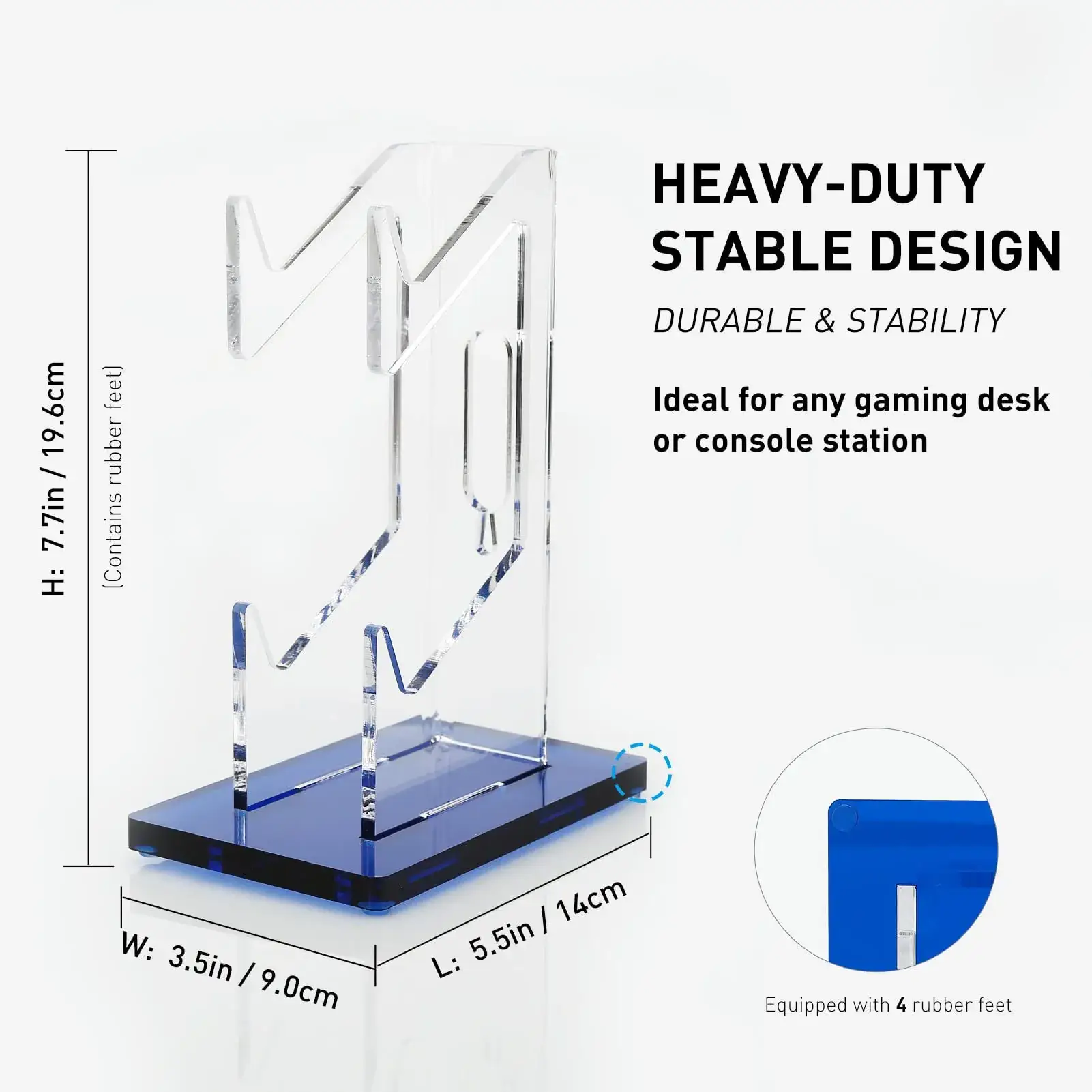 Transparent Blue PS4 Controller Stand for Gaming - Image 3