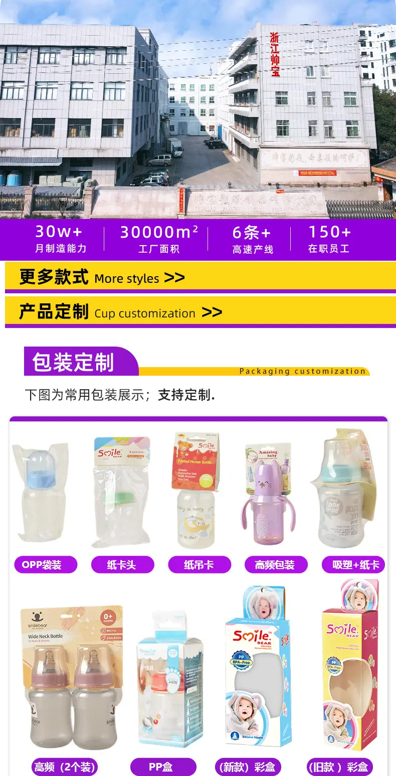 Manufacturer Wholesale Newborn Baby Bottles Food-Grade Plastic Pp Newborn Baby Bottles Anti-Colic Standard Wide-Mouth Bottles — feature 2