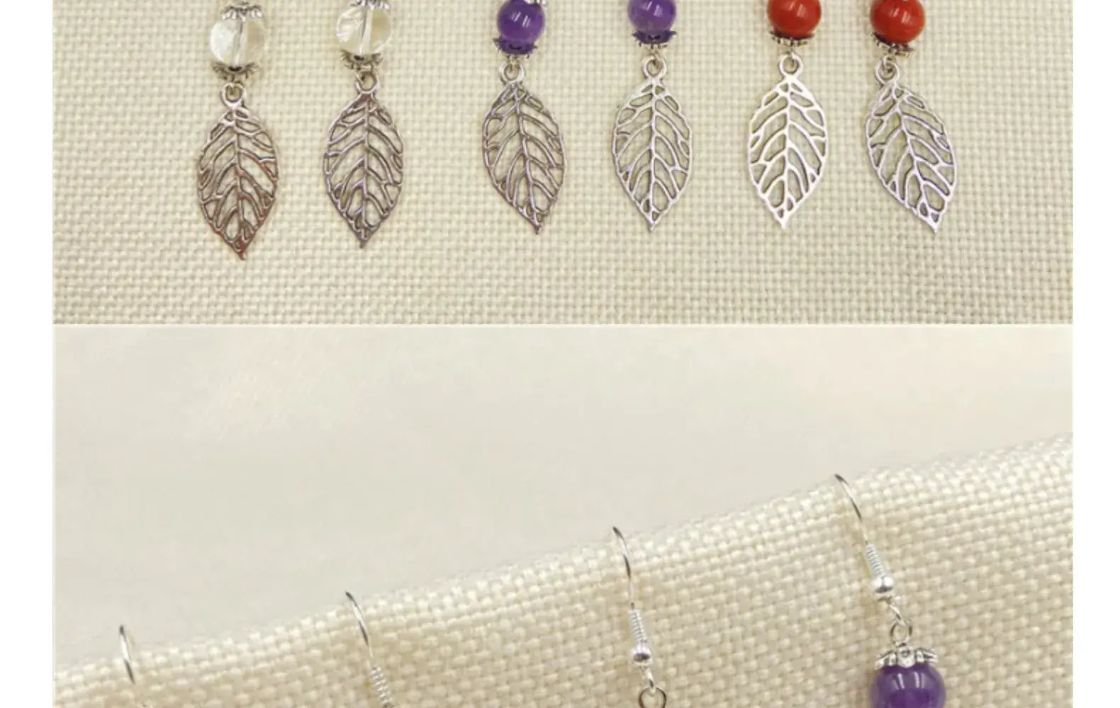 Crystal Agate Leaf Earrings Silver Handmade Lapis Lazuli — feature 13