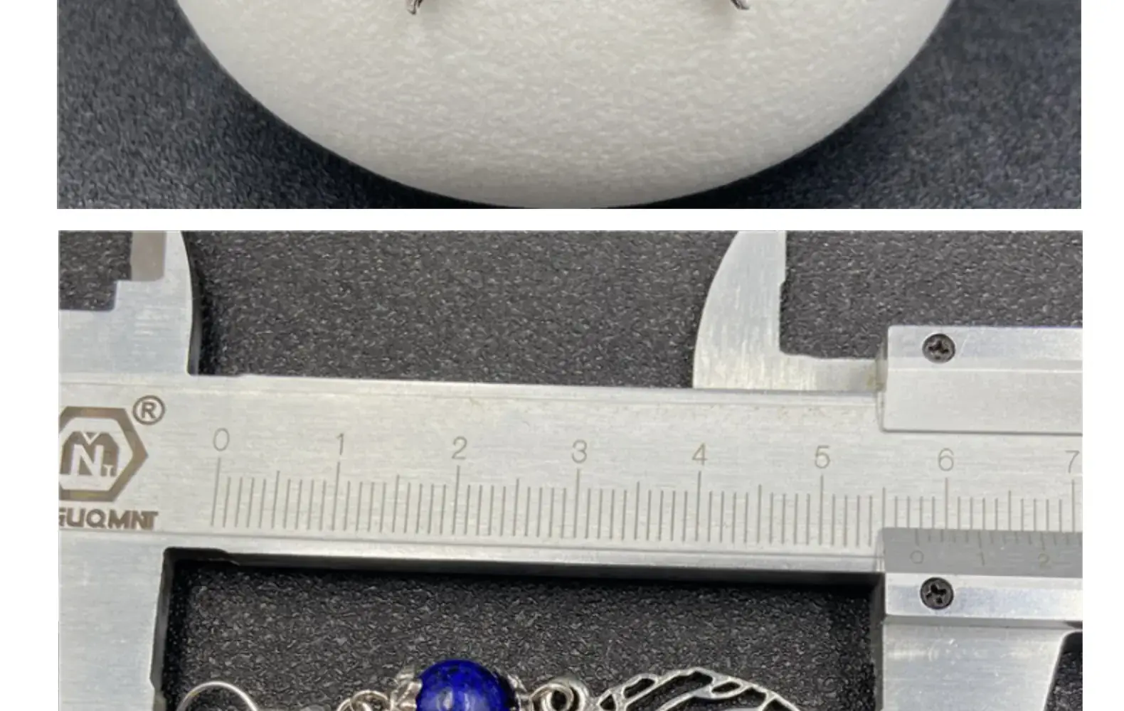 Crystal Agate Leaf Earrings Silver Handmade Lapis Lazuli — feature 19