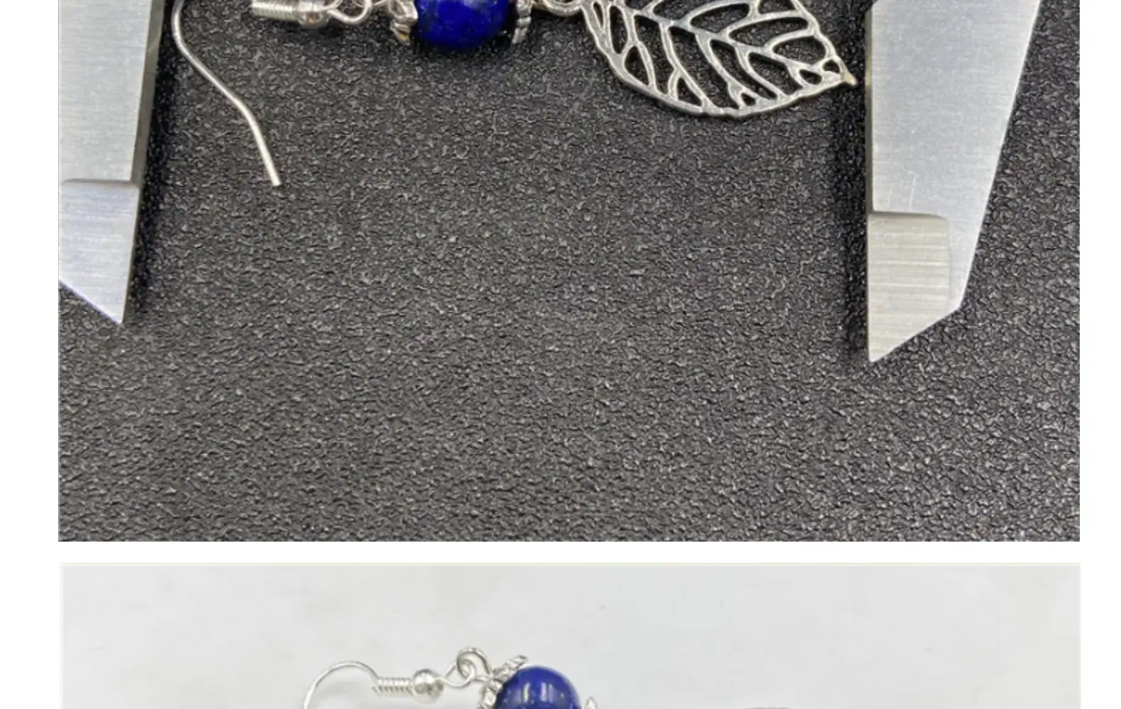 Crystal Agate Leaf Earrings Silver Handmade Lapis Lazuli — feature 20