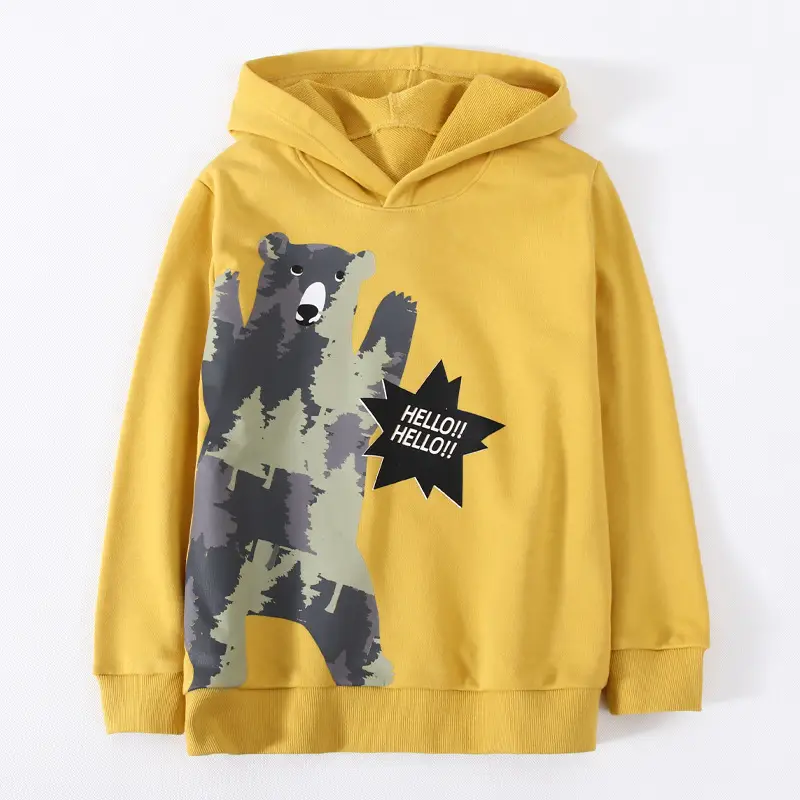 Yellow Fox Graphic Hoodie for Boys Autumn Winter - Image 19