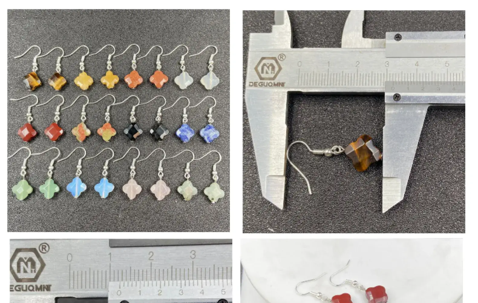 Pink Four-leaf Crystal Earrings for Women — feature 18
