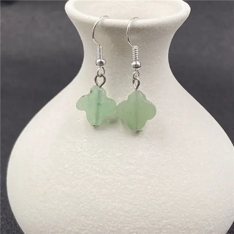 Pink Four-leaf Crystal Earrings for Women - Image 12