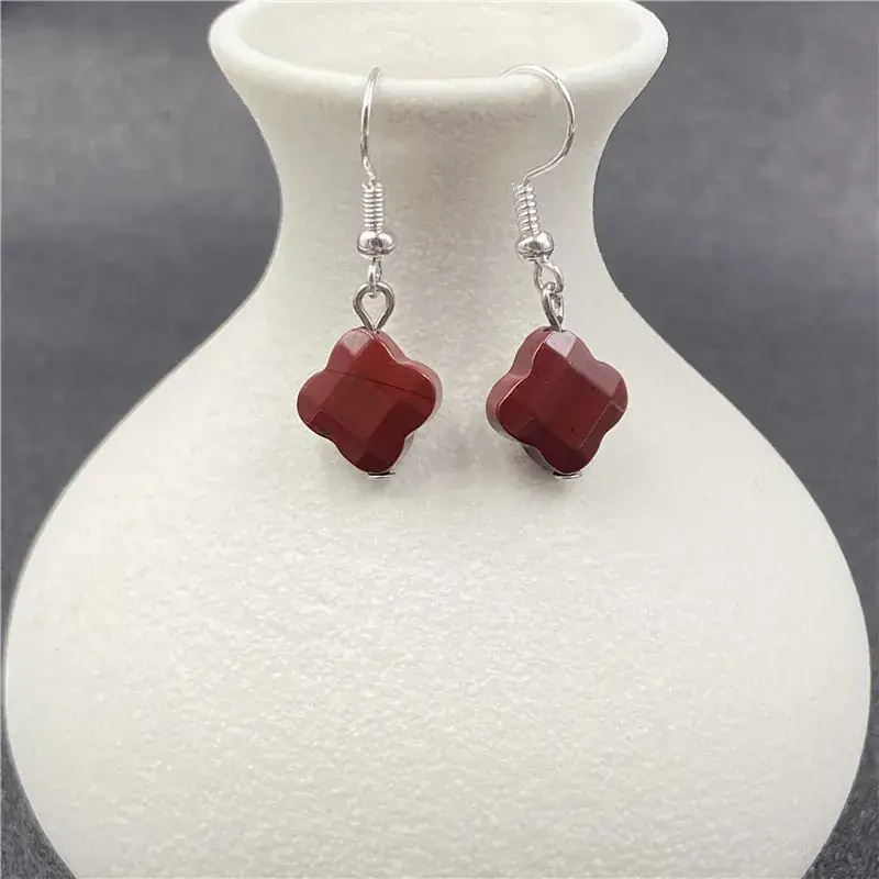 Pink Four-leaf Crystal Earrings for Women - Image 15