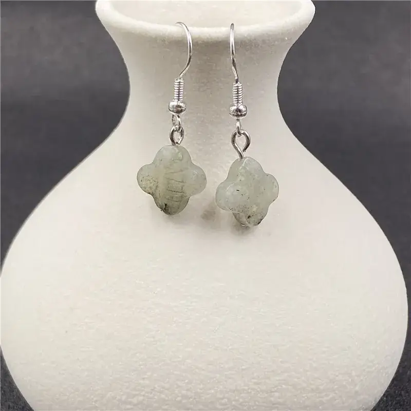 Pink Four-leaf Crystal Earrings for Women - Image 8