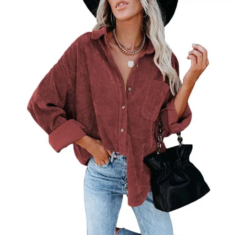 Women's 2025 Cross-Border Cotton Shirt with Lapel Pin - Image 10