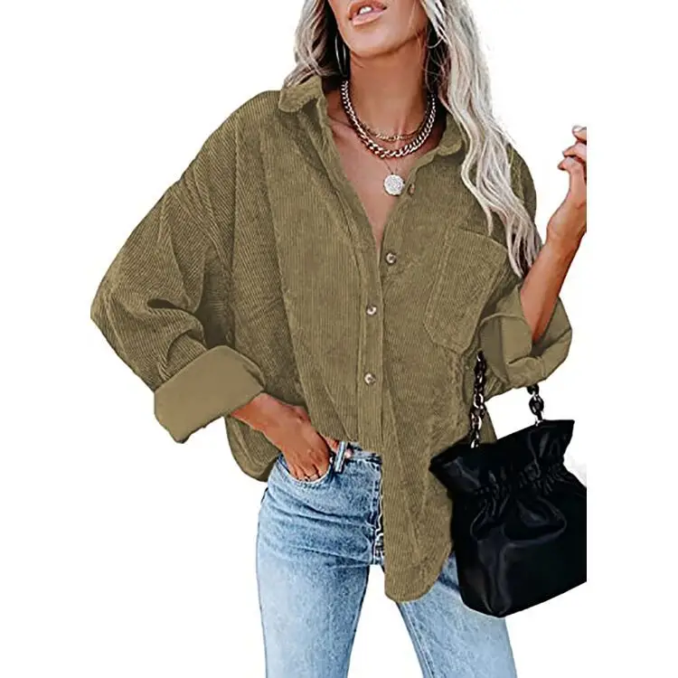 Women's 2025 Cross-Border Cotton Shirt with Lapel Pin - Image 5
