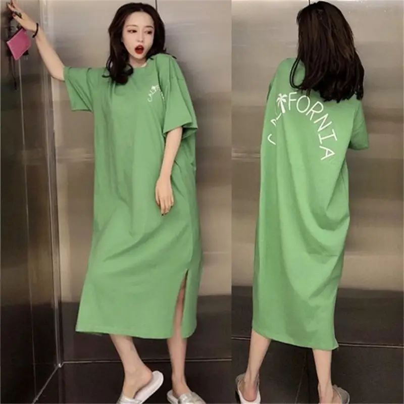 Summer Korean Style Striped Belly Cover Dress - Image 4