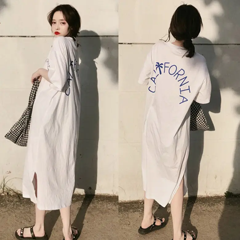 Summer Korean Style Striped Belly Cover Dress - Image 5