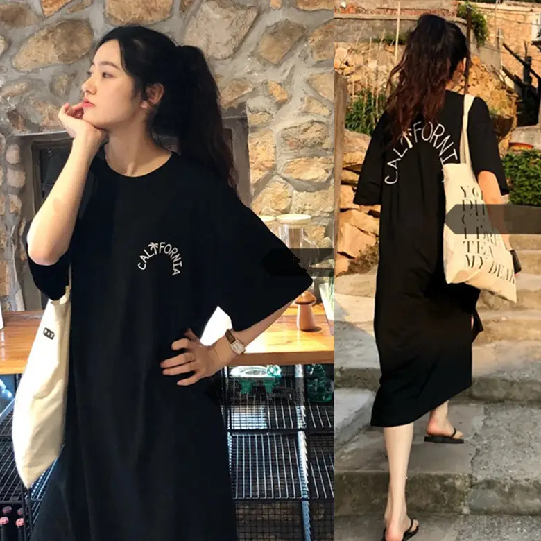 Summer Korean Style Striped Belly Cover Dress - Image 7
