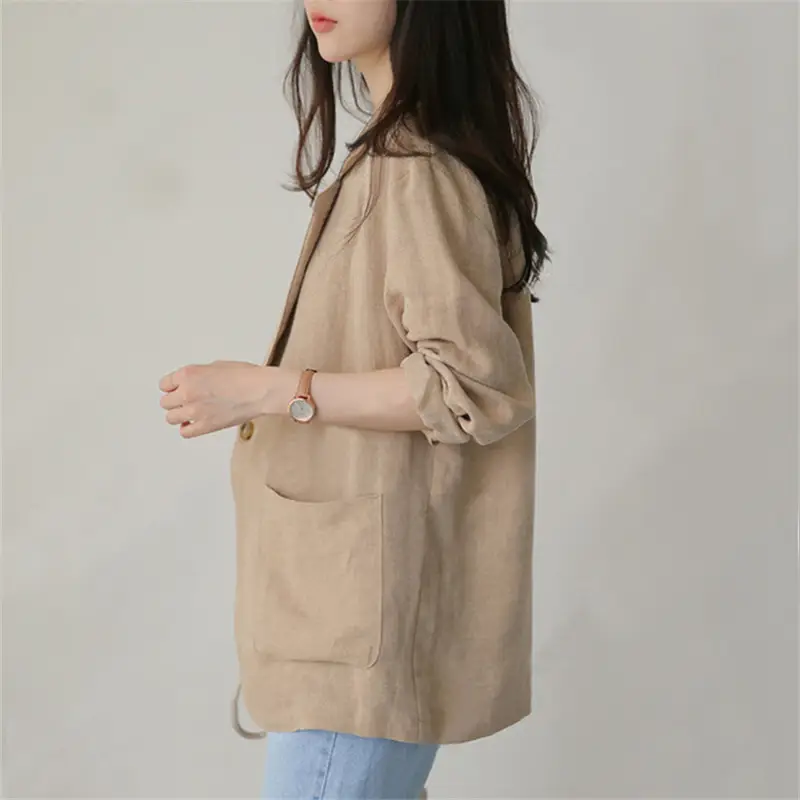 Women Thin Linen Suit 2021 Spring Summer Casual — feature 7