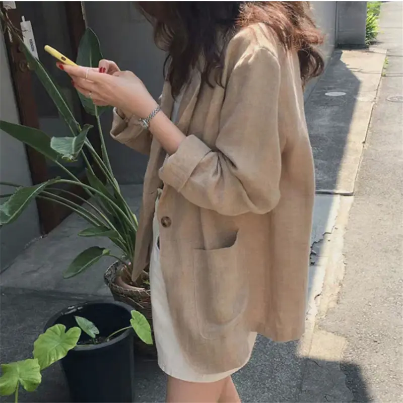 Women Thin Linen Suit 2021 Spring Summer Casual — feature 9