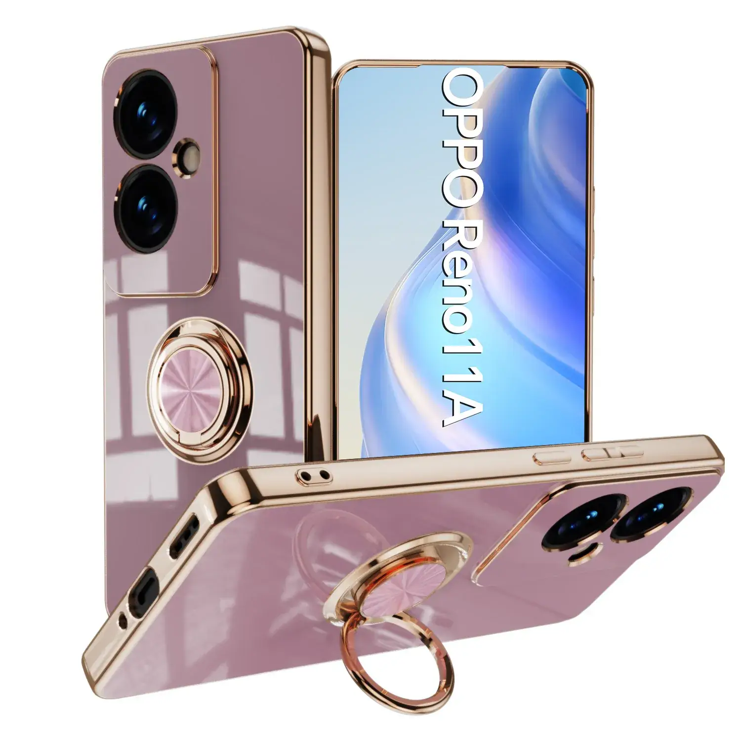 Japanese Version Gold Plated Mobile Phone Case with Ring Holder