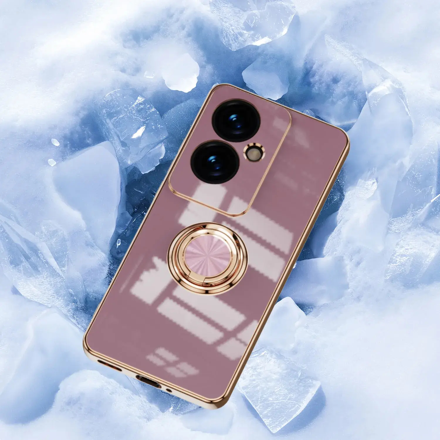 Japanese Version Gold Plated Mobile Phone Case with Ring Holder
