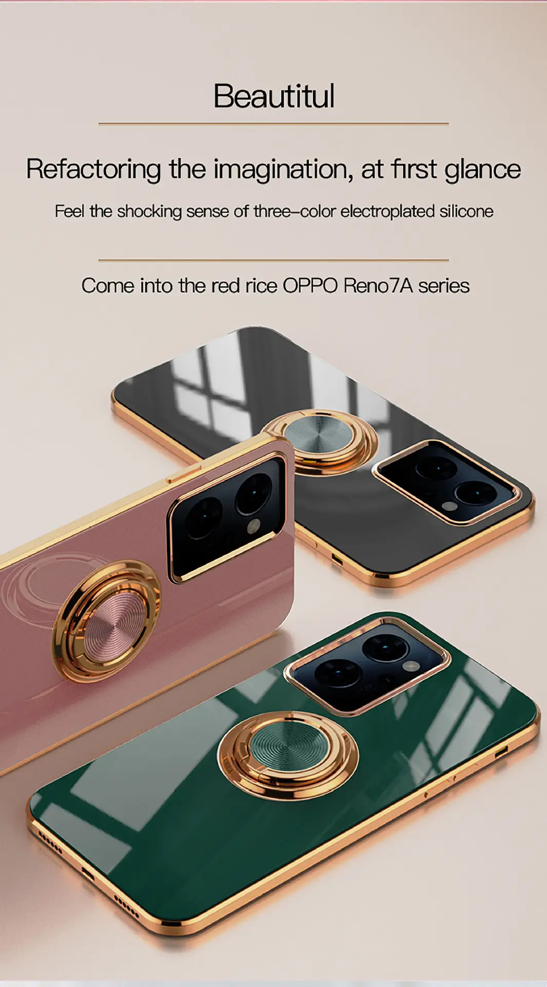 Japanese Version Gold Plated Mobile Phone Case with Ring Holder — feature 15