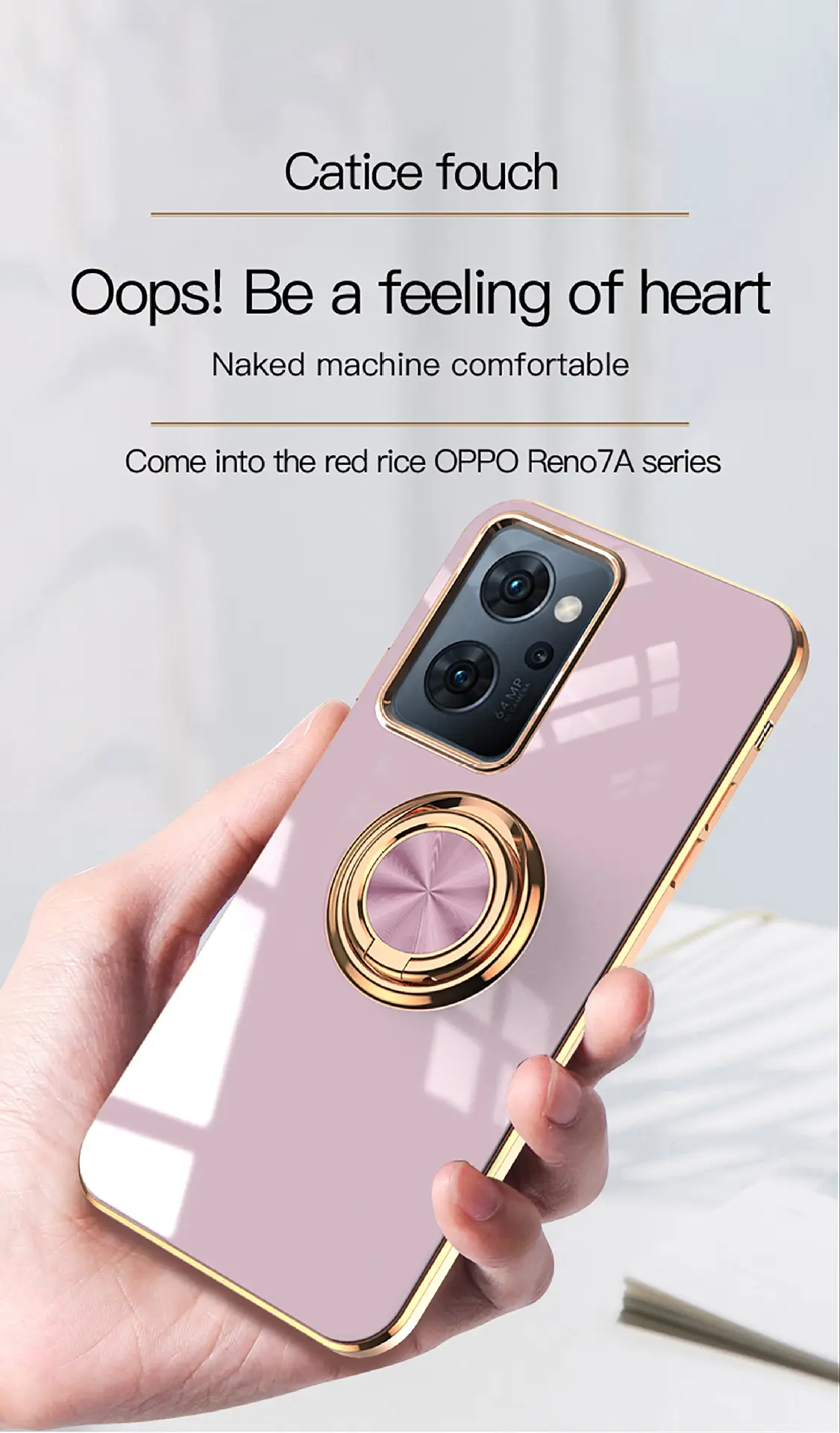Japanese Version Gold Plated Mobile Phone Case with Ring Holder — feature 16
