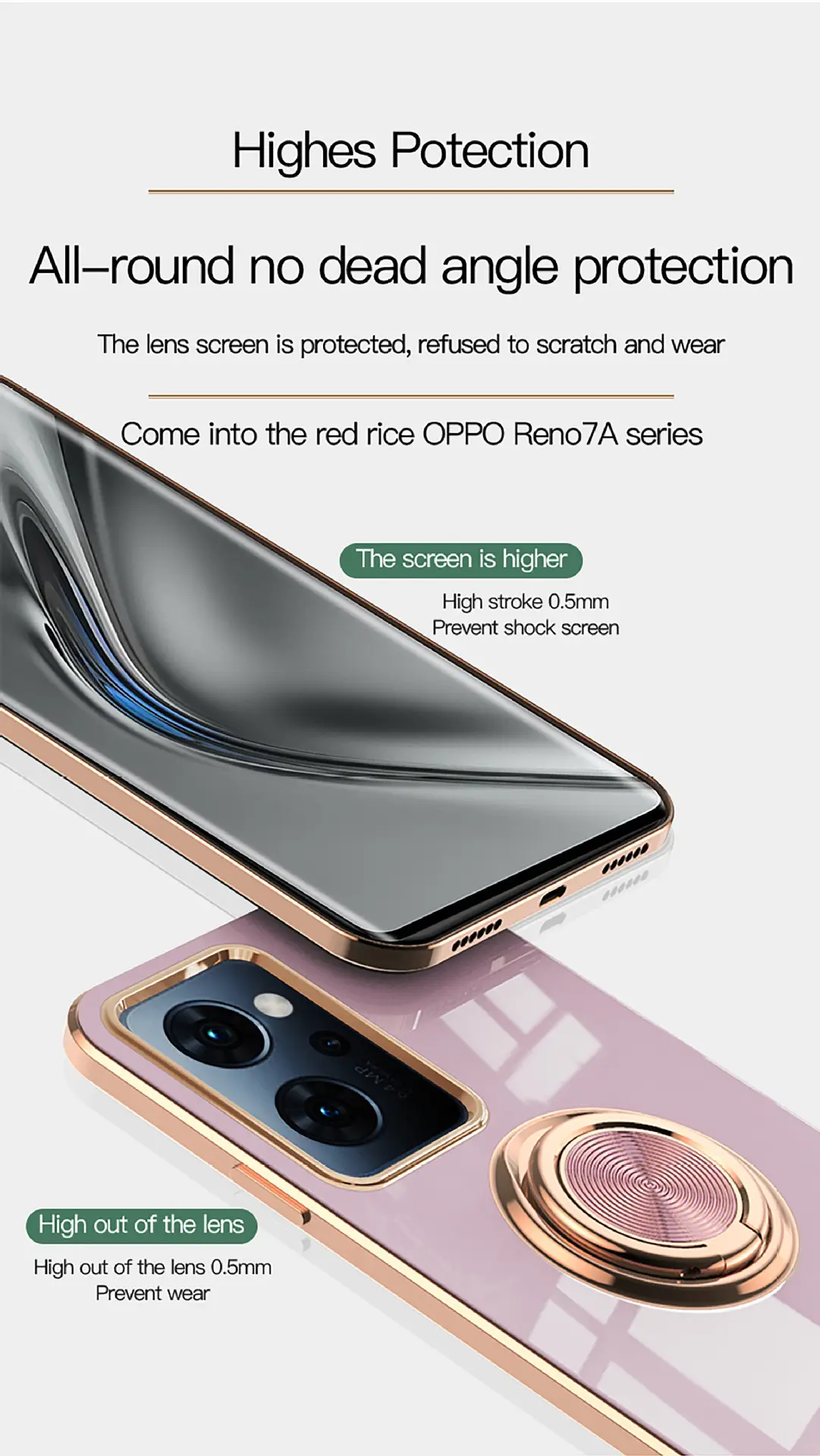 Japanese Version Gold Plated Mobile Phone Case with Ring Holder — feature 21