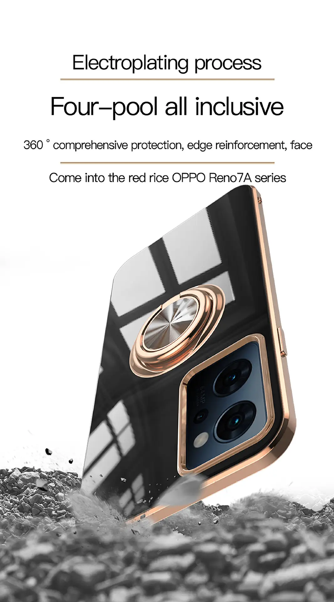 Japanese Version Gold Plated Mobile Phone Case with Ring Holder — feature 22