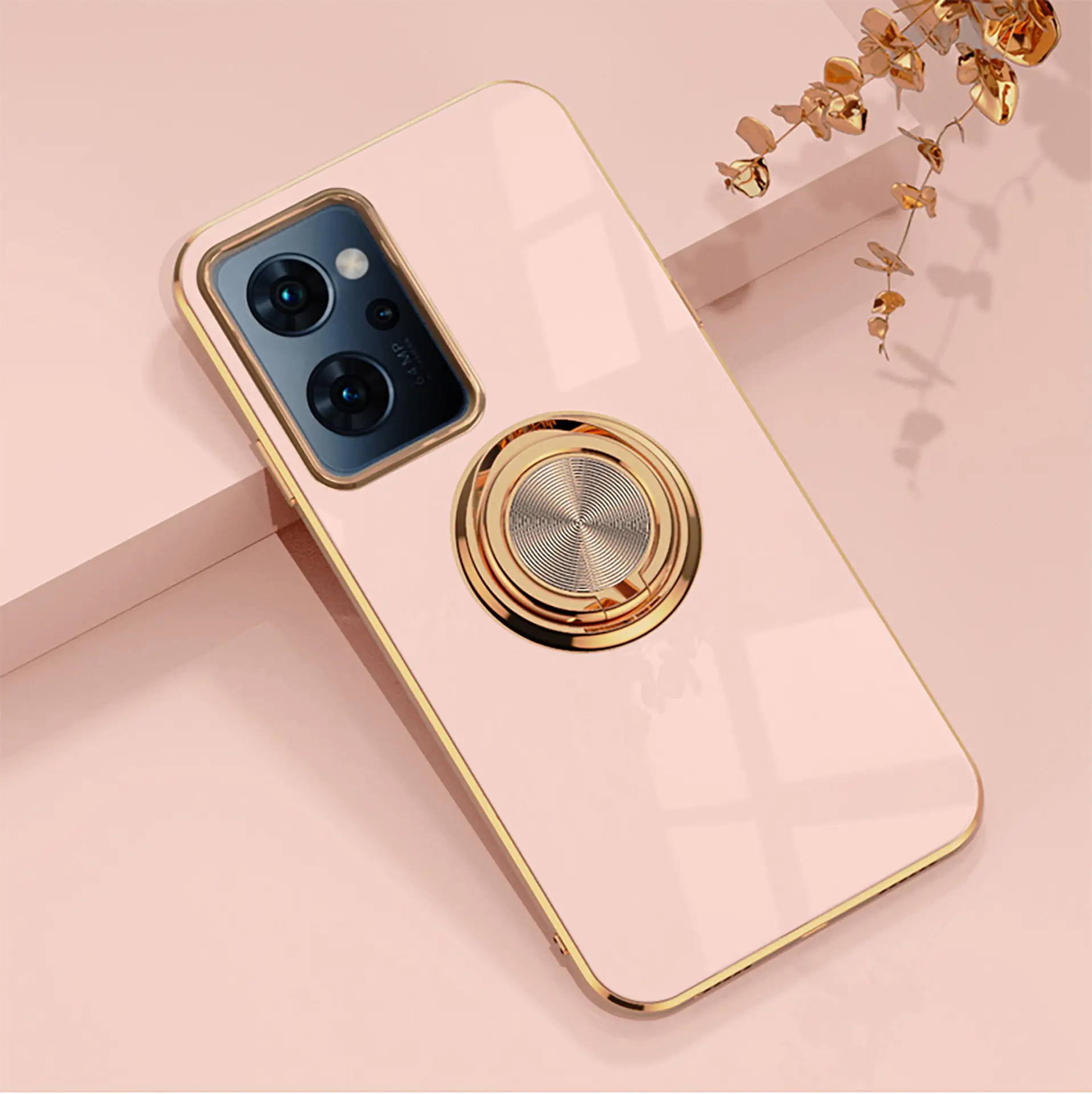 Japanese Version Gold Plated Mobile Phone Case with Ring Holder — feature 28