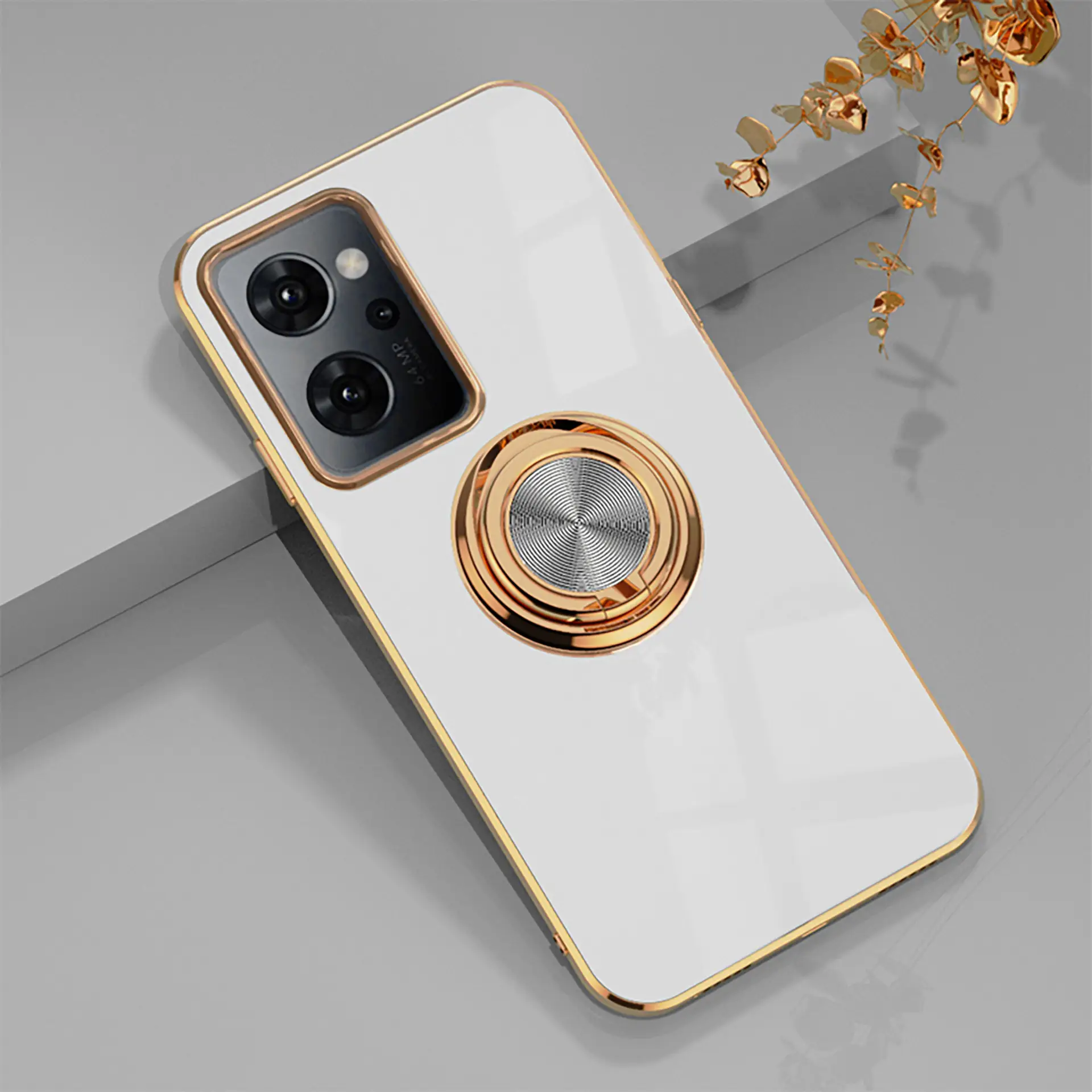 Japanese Version Gold Plated Mobile Phone Case with Ring Holder — feature 30