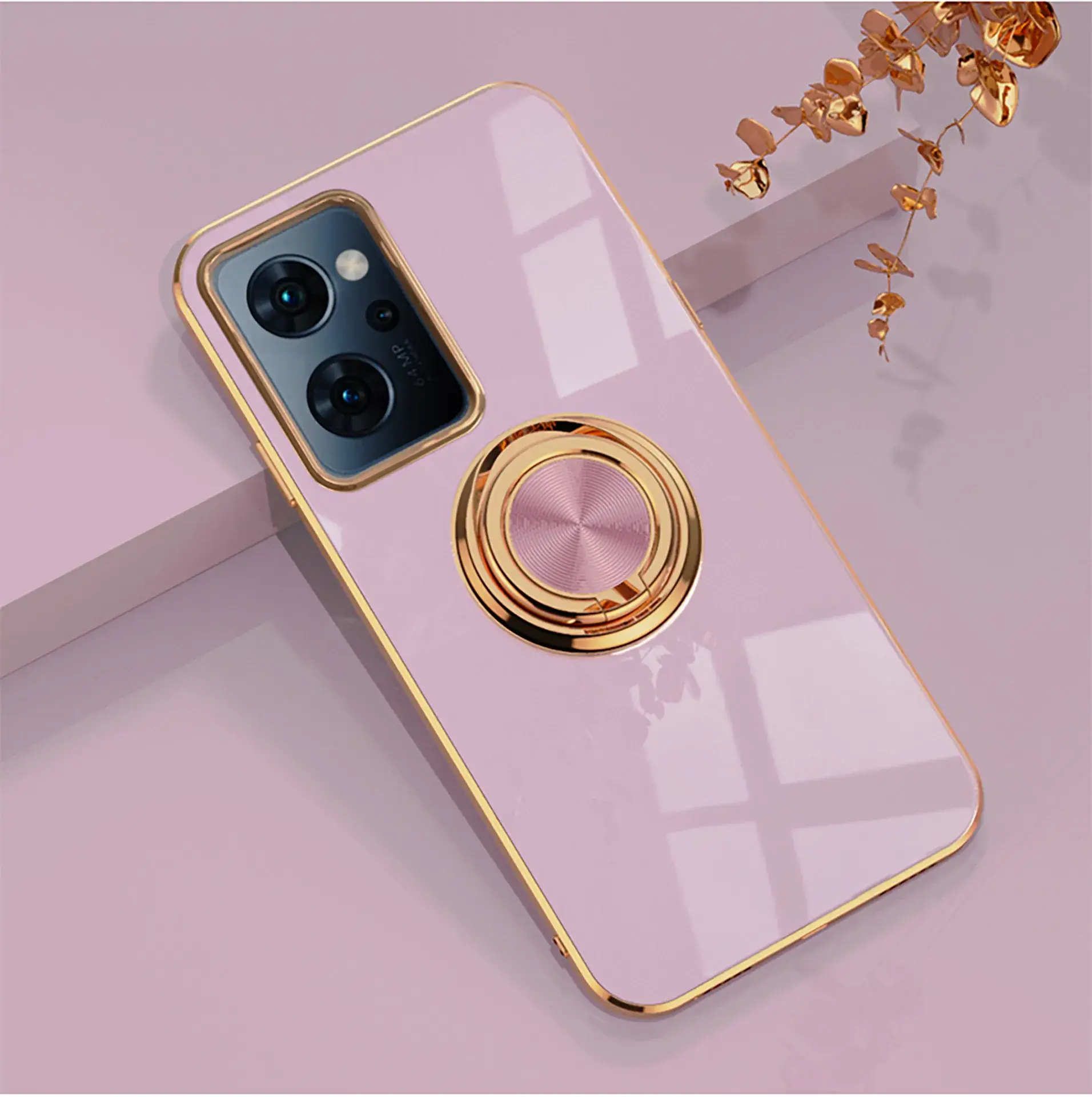 Japanese Version Gold Plated Mobile Phone Case with Ring Holder