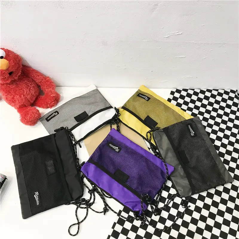Japanese Style Crossbody Bag for Men Women Black Gray