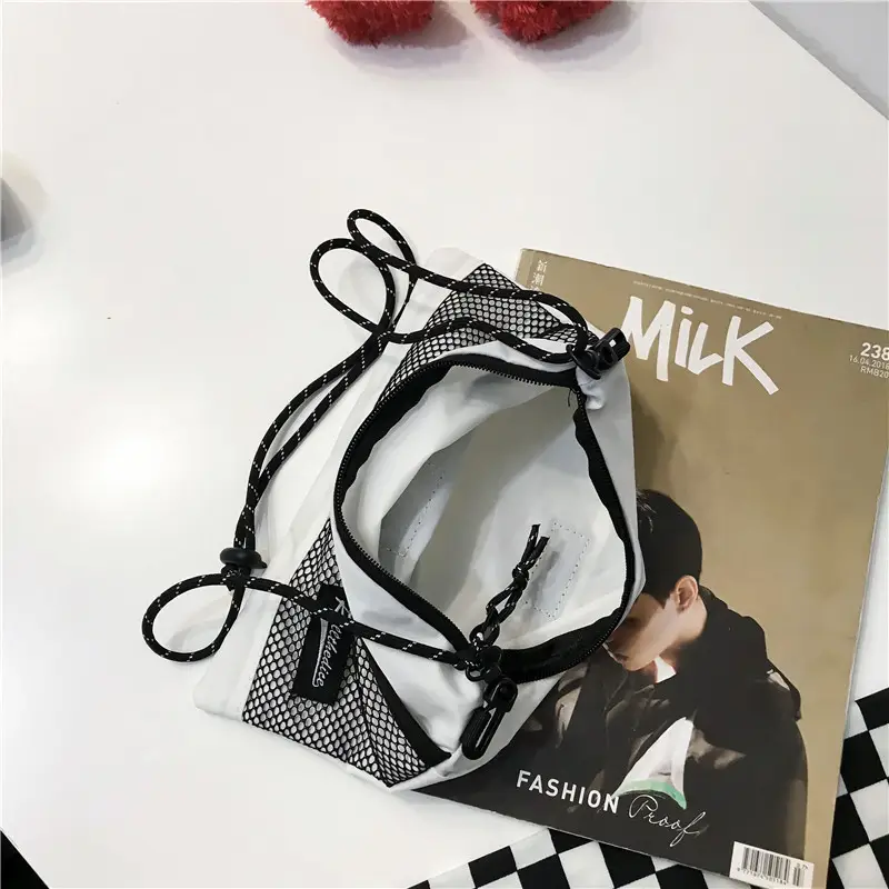 Japanese Style Crossbody Bag for Men Women Black Gray