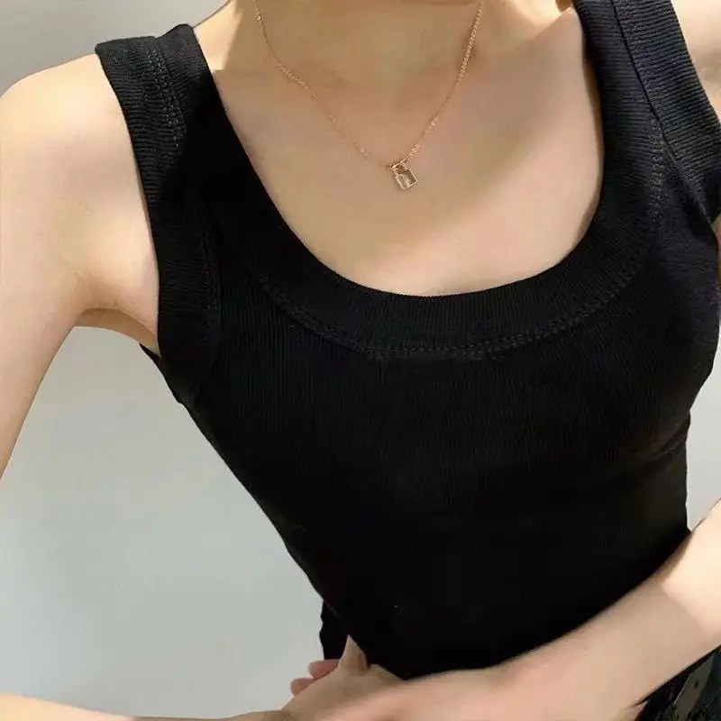 Women Black Knitted Slimming Vest 2021 Summer - Image 9
