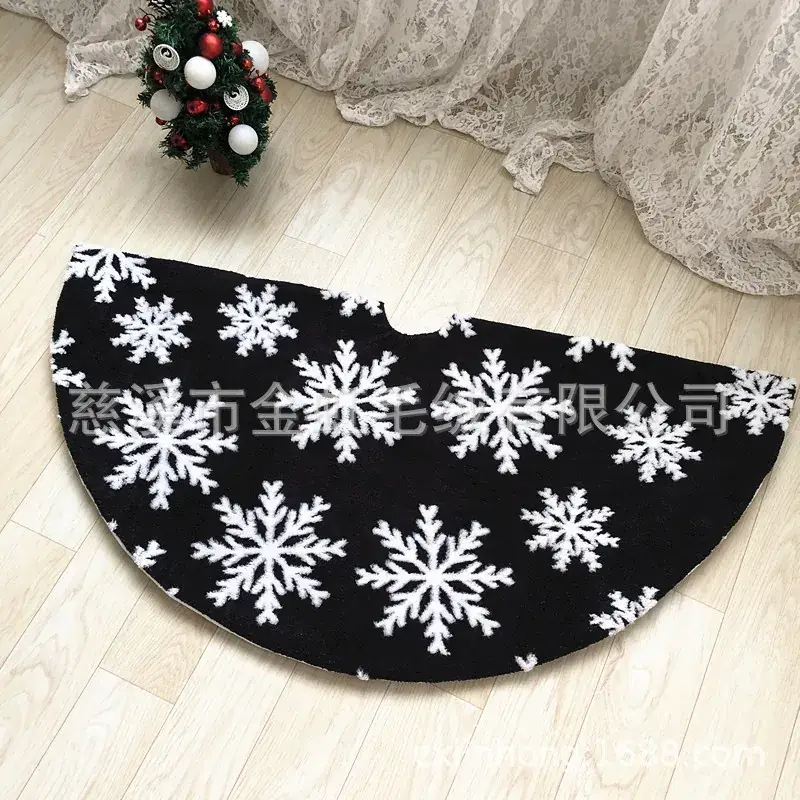 Black Embroidered Snowflake Skirt for Women - Image 3