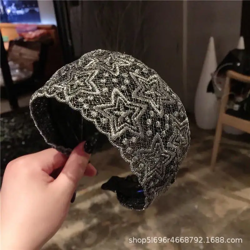 Lace Hair Band White Wide Brim Women's Hairpin - Image 4