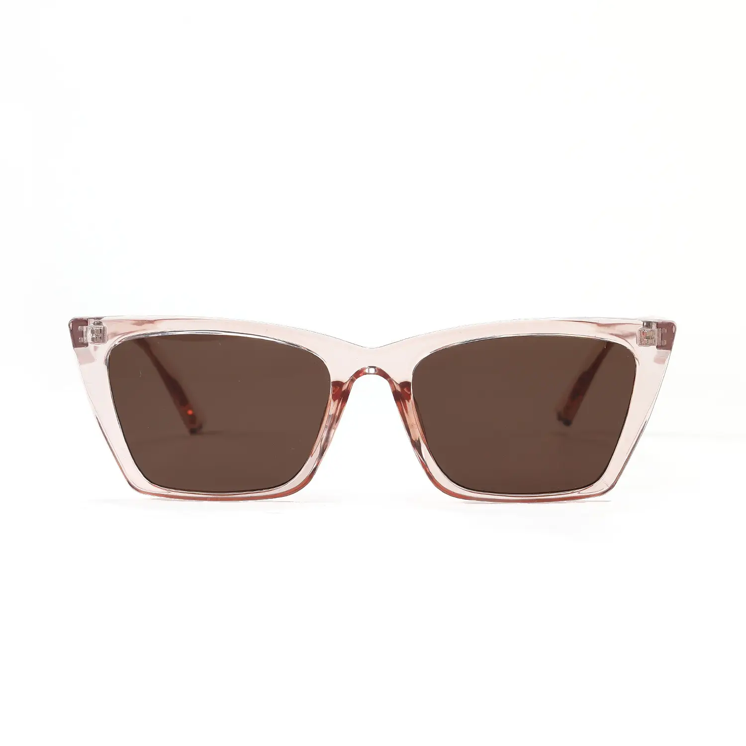 Pointed Cat's Eyes Square Transparent Gray Tortoiseshell Sunglasses