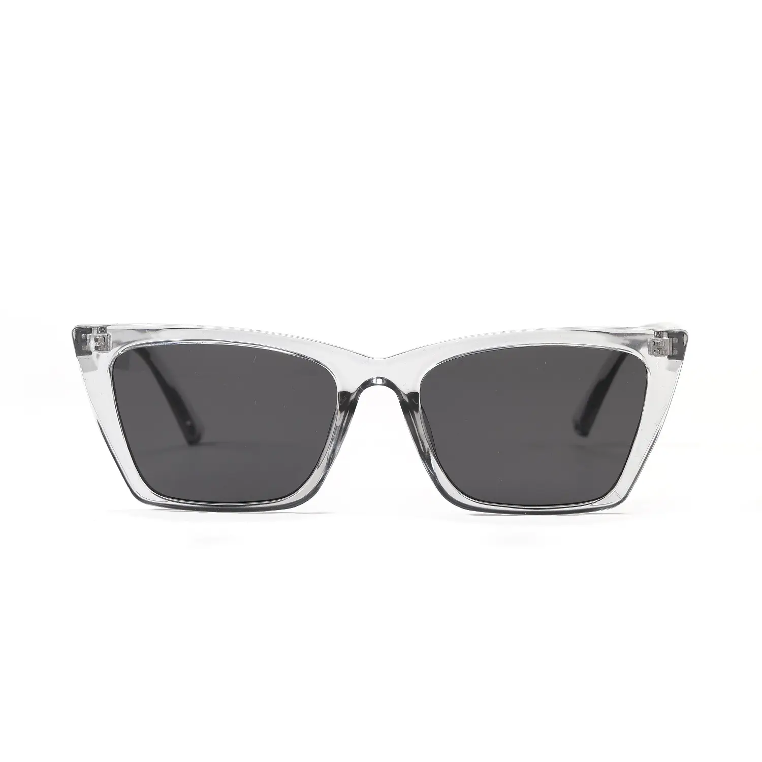 Pointed Cat's Eyes Square Transparent Gray Tortoiseshell Sunglasses