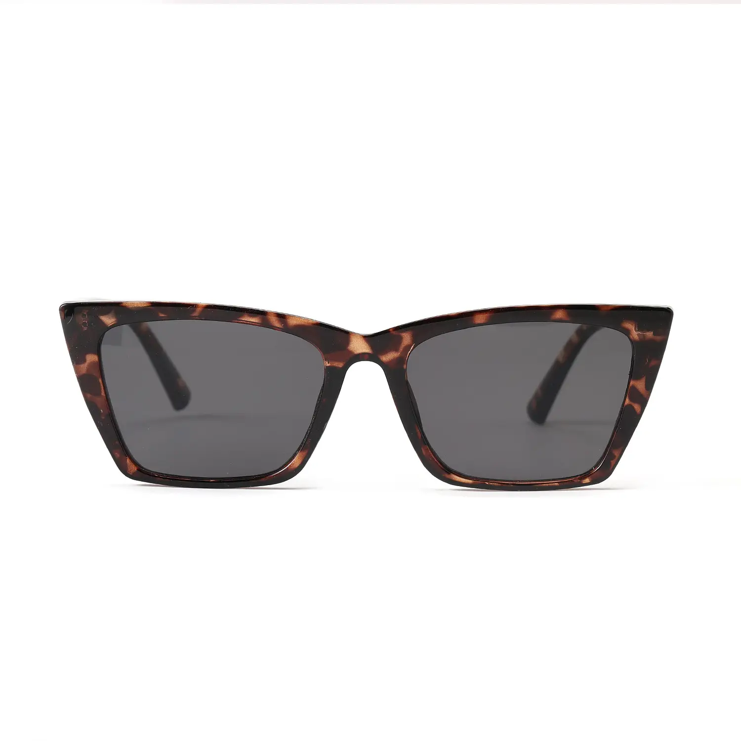 Pointed Cat's Eyes Square Transparent Gray Tortoiseshell Sunglasses