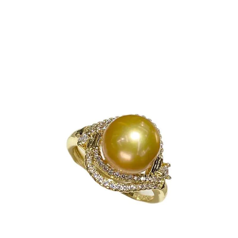 2025 Pearl Ring 18K Gold Filled 9mm Round Beads - Image 5