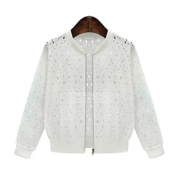 White Lace Long Sleeve Women's Jacket 2023 Summer - Image 7