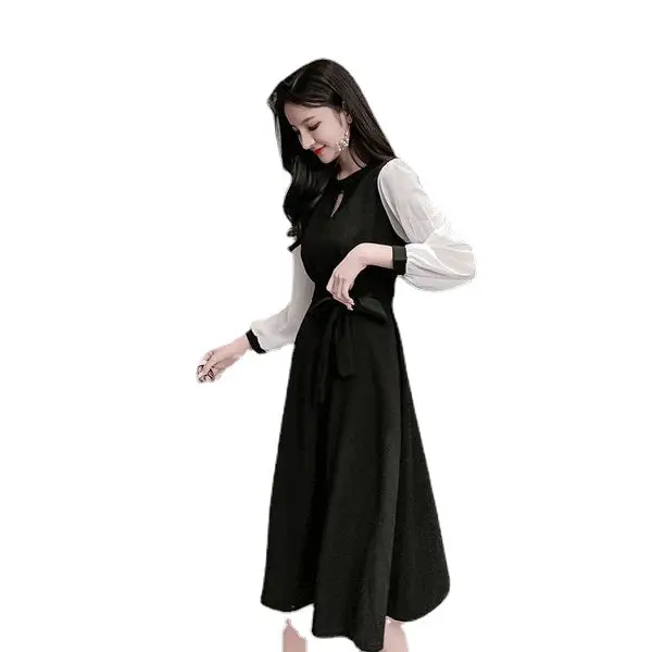 Black Long Sleeve Slim Fit Dress for Women - Image 6